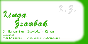 kinga zsombok business card